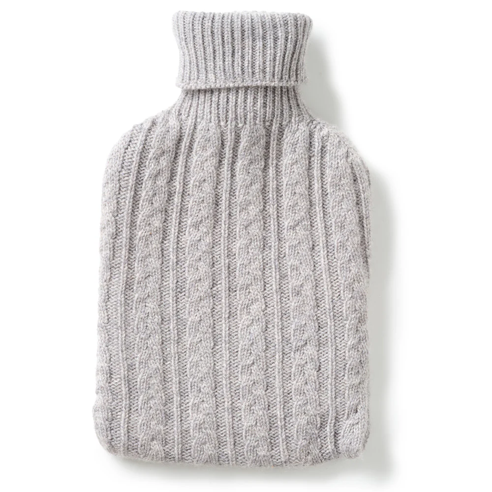 Cable Knit Cashmere Hot Water Bottle (Various Colours) - Image 3