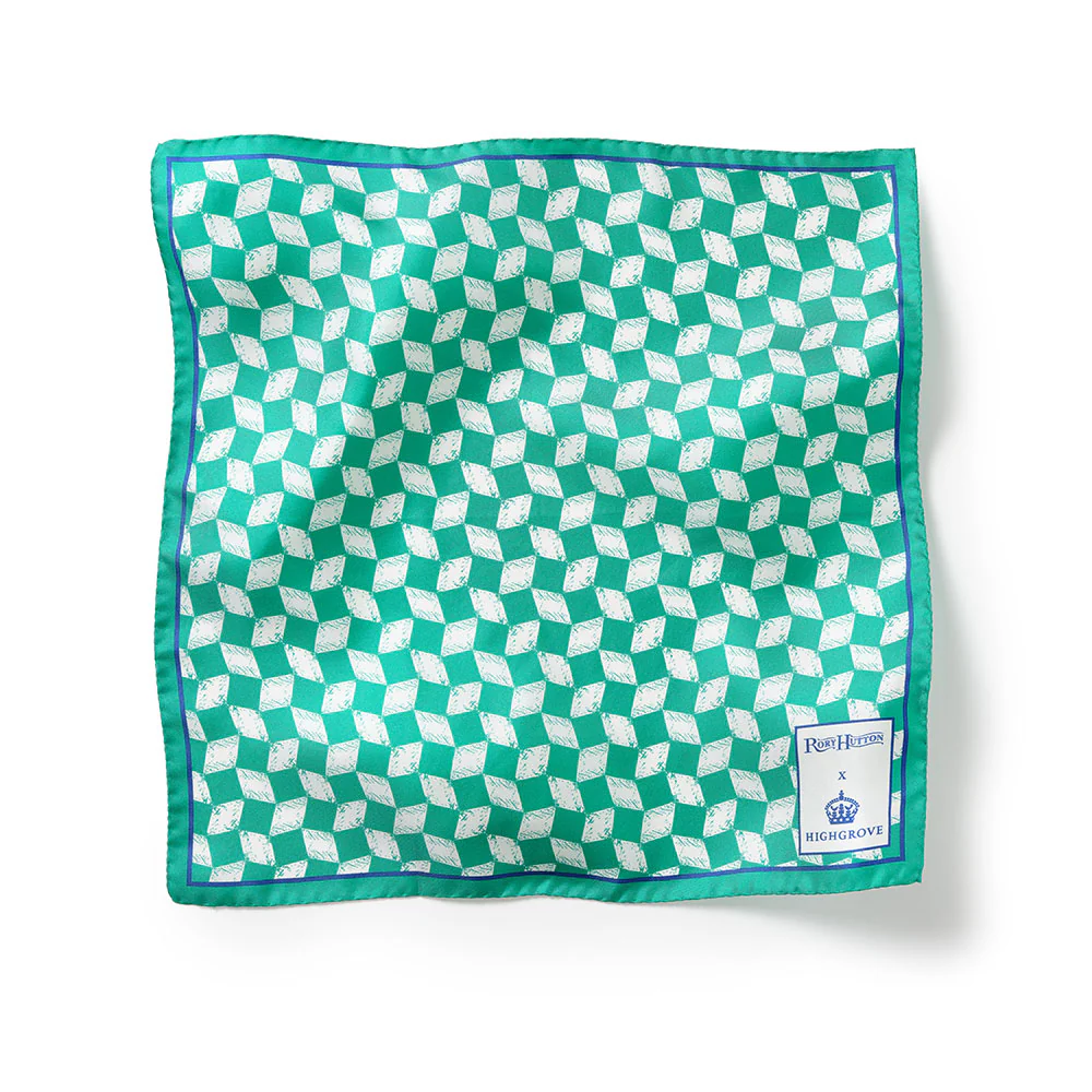 Carpet Garden Silk Pocket Square – Available in Blue & Green - Image 4
