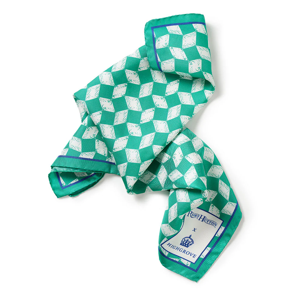 Carpet Garden Silk Pocket Square – Available in Blue & Green - Image 5